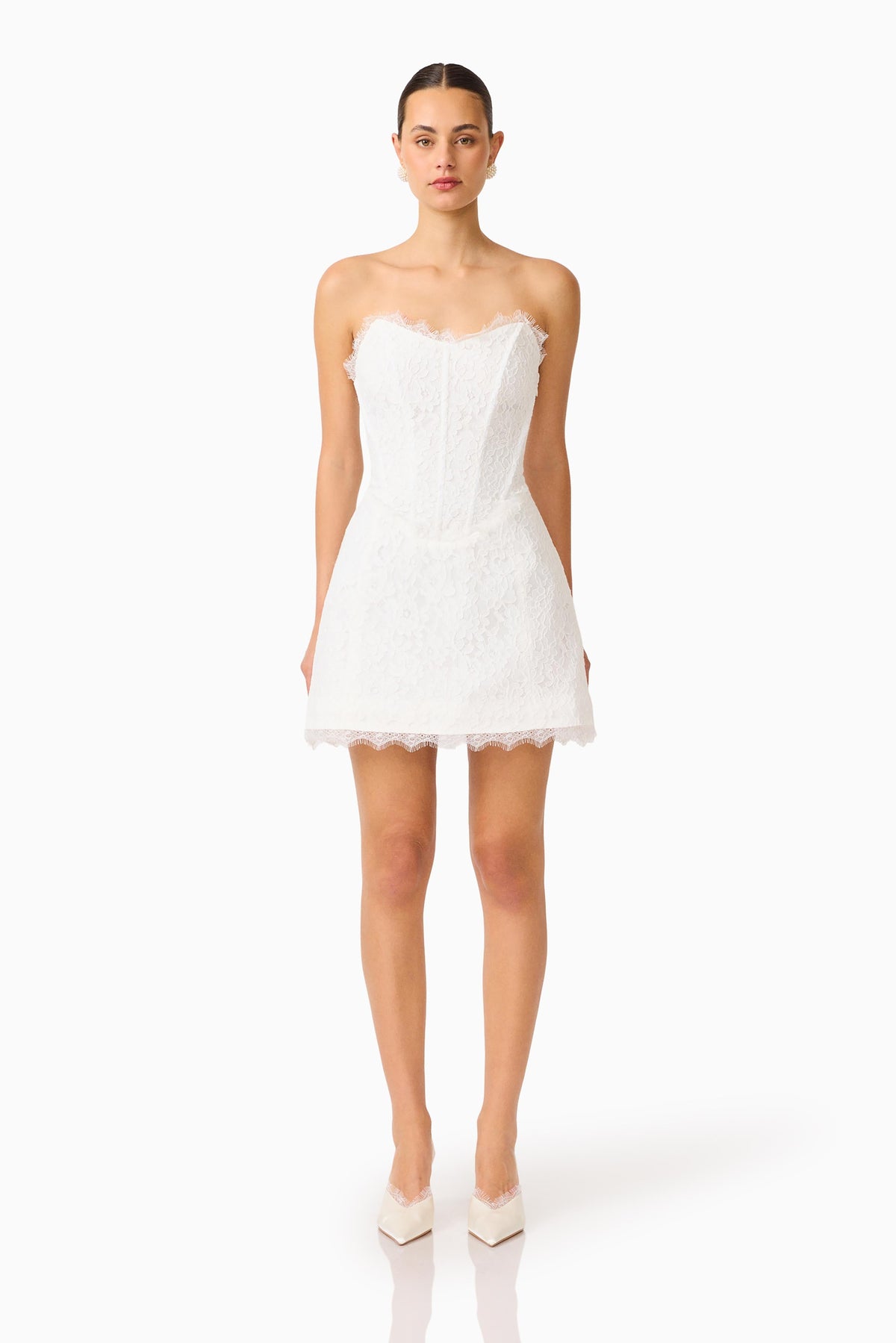 Clarisse Tulip Mini Dress in White