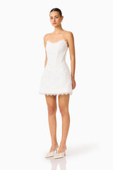 Clarisse Tulip Mini Dress in White
