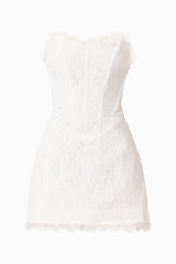 Clarisse Tulip Mini Dress in White