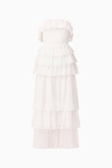 Melissa Strapless Maxi Dress in White