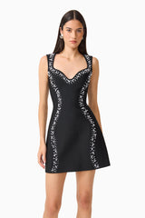 Natasia Embellished Mini Dress in Black