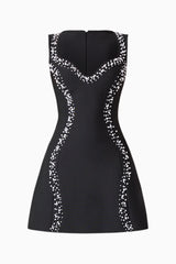 Natasia Embellished Mini Dress in Black