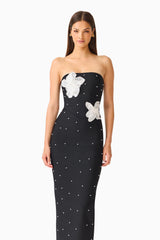 Natasia Embellished Maxi Dress in Black