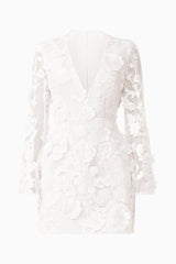 Lorina Long Sleeve Mini Dress in White