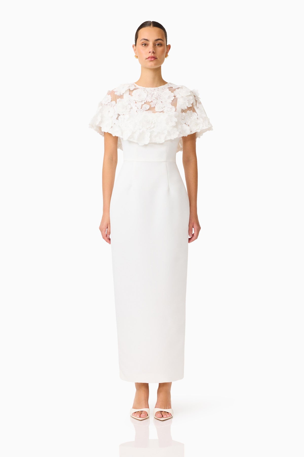 Lorina Cape Gown in White
