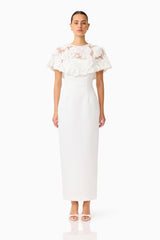 Lorina Cape Gown in White