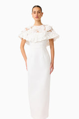 Lorina Cape Gown in White