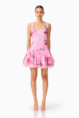 Eleanora Drop Waist Mini in Pink Floral