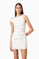 Kimberly Tie Mini Dress in White