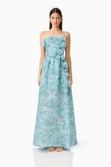 Faye Strapless Gown in Blue