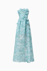 Faye Strapless Gown in Blue