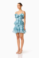 Faye Mini Dress in Blue