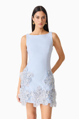 Skye Embellished Mini Dress in Blue