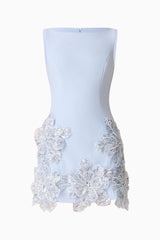 Skye Embellished Mini Dress in Blue