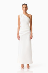Skye One Shoulder Gown in White