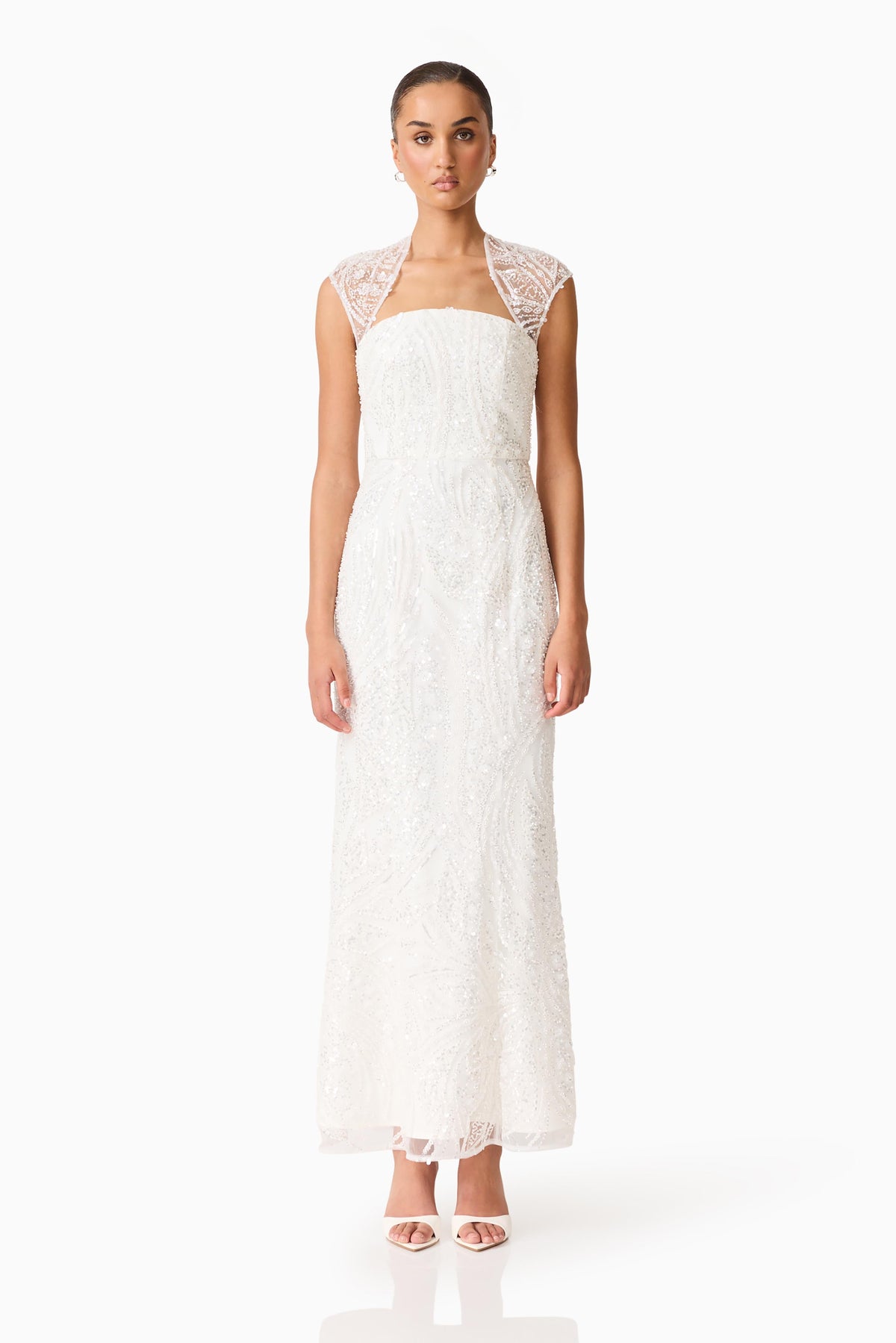 Daelia Embellished Gown White