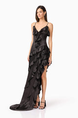 Kyla Asymmetrical Gown In Black