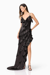 Kyla Asymmetrical Gown In Black
