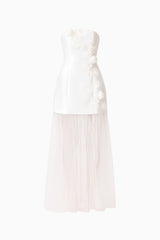 Oleander Strapless Maxi Dress In White