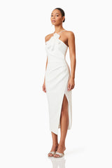 Janelle 3D Midi Dress In White