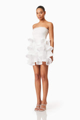 Louise Strapless Mini Dress In White