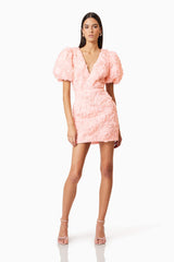 Rosella 3D Mini Dress In Pink