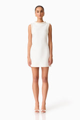Sia Shift Mini Dress in White