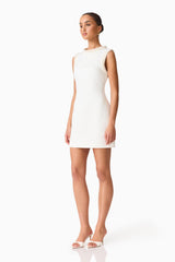 Sia Shift Mini Dress in White