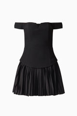 Elva Off Shoulder Mini Dress in Black