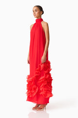Evelin Halter Gown in Red