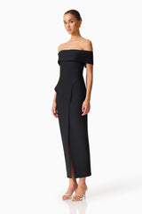 Celia Off The Shoulder Gown in Black
