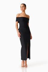 Celia Off The Shoulder Gown in Black