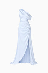 Isadora Off The Shoulder Gown in Pale Blue