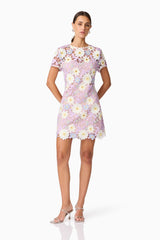 Sigrid Mini Shift Dress in Purple