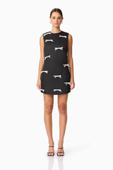 Ursula Mini Shift Dress in Black