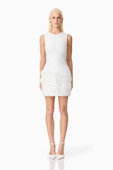 Sonya Tulip Mini Dress in White