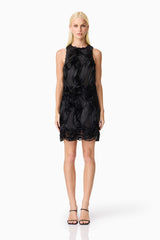Asher Mini Shift Dress in Black