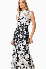 Selene Cocktail Midi Dress Black