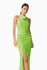 Nerissa Cowl Neck Maxi Dress in Green