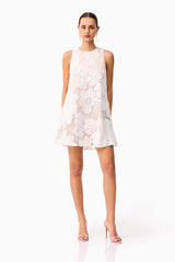 Roxana Shift Mini Dress in White