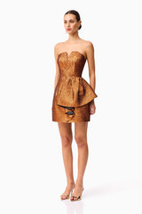 Sapphira Strapless Mini Dress in Orange