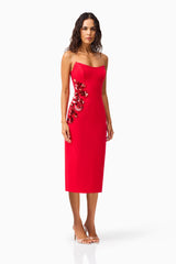 Yasmine Strapless Maxi Dress in Red