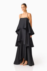 Tilly Tiered Maxi Dress in Black