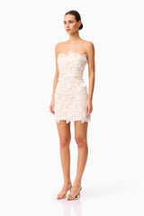Sienna Strapless Mini Dress in Cream