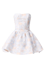 Fiorella Jacquard A-Line Mini Dress in Blue