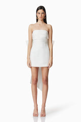 Celia Mini Bow Dress in White