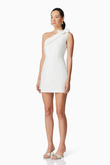 Celia Mini Asymmerical Dress in White