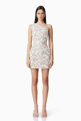 Vonni One Shoulder Mini Dress in White