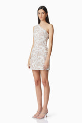 Vonni One Shoulder Mini Dress in White