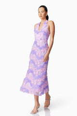Vonni Halter Maxi Dress in Purple